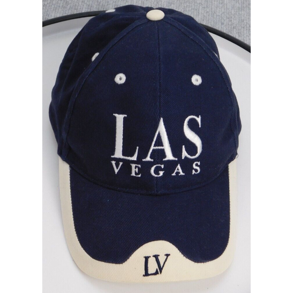 Las Vegas LV Logo Baseball Hat Strapback Blue/White